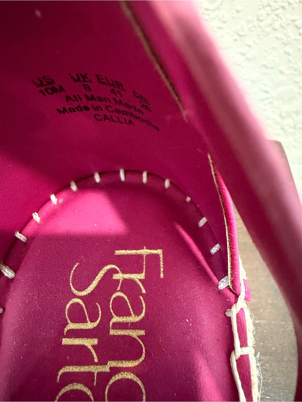 Franco Sarto Hot Pink Ankle-Strap Espadrille Sandals - Picture 3 of 3